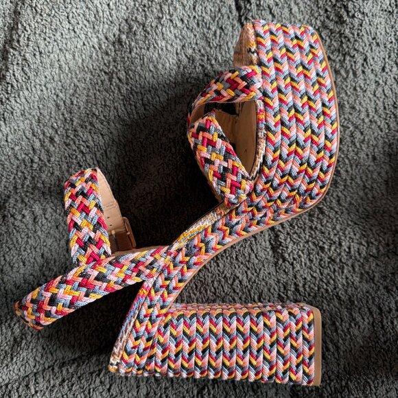 Jessica Simpson Colorful Knit Strappy Heels • Size 8.5 M - Picture 3 of 8